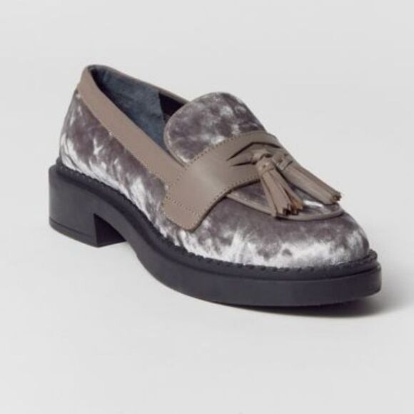 Seychelles new In Box, platform leather, velvet gray loafers size  7 - Picture 3 of 7
